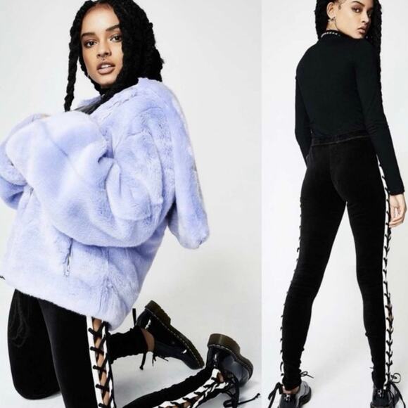 NEW FENTY PUMA BY RIHANNA Velour Lacing Tight Leggings Black Size XS - Picture 7 of 10